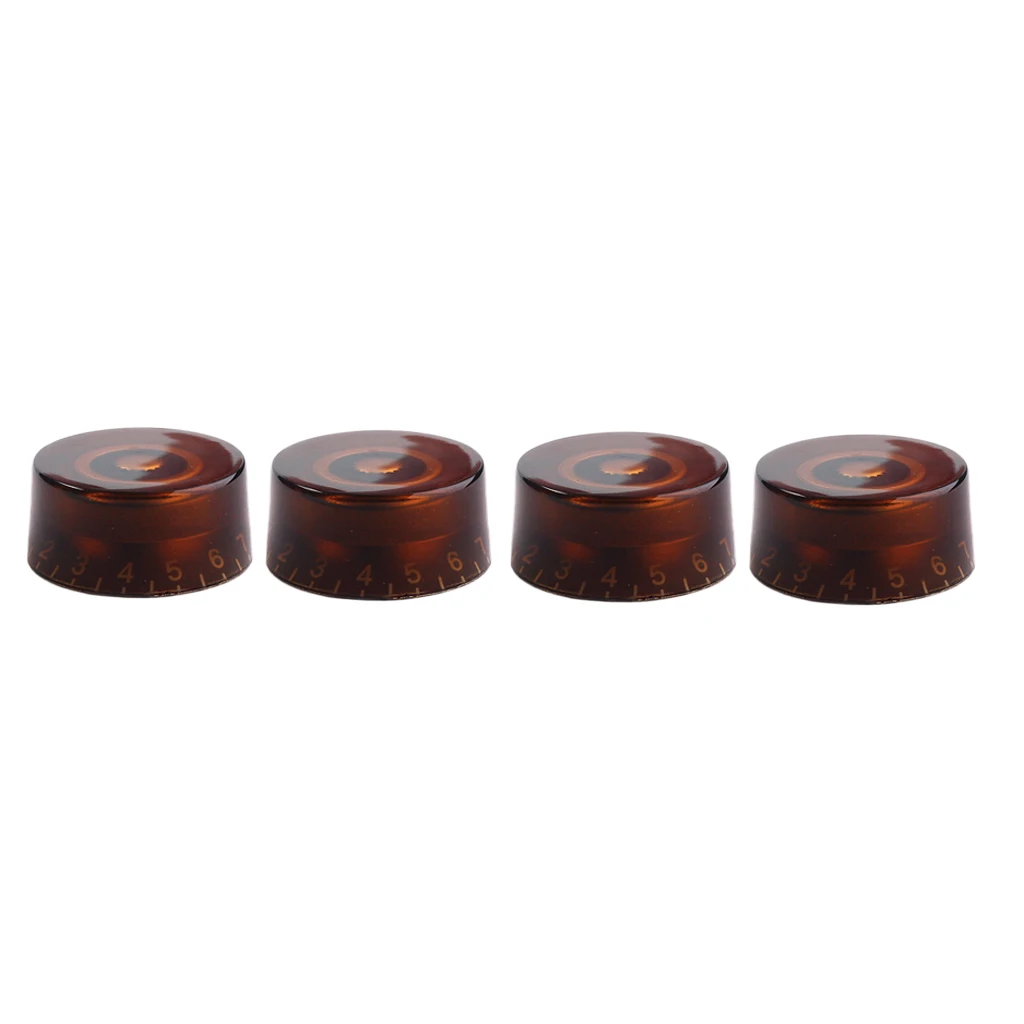 4pcs Acrylic Electric Guitar Volume Tone Knobs for LP SG Style Parts Brown | Спорт и развлечения