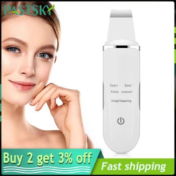 

Ultrasonic Face Skin Scrubber Vibration Massage Ion Import & Export Deep Cleaning Exfoliating Peeling Spatula Beauty Instrument