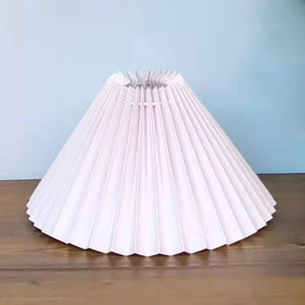 New Pleats Lampshade for Table Lamp Standing Floor Lamps Korean Style Pleated Lampshade Cute Desk Lamp Shade Bedroom Lamps E27 Light pink