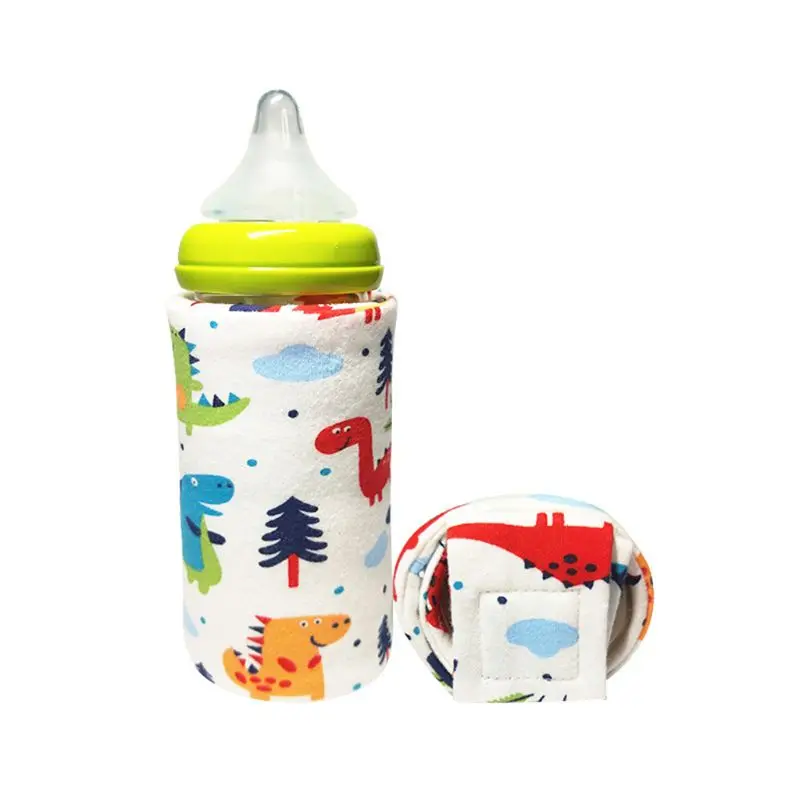 Термоизоляционный чехол с мультяшным принтом для Детской бутылки, постоянное нагревание температуры, USB, Портативная сумка, Толстая теплая универсальная упаковка на дно - Color: 4