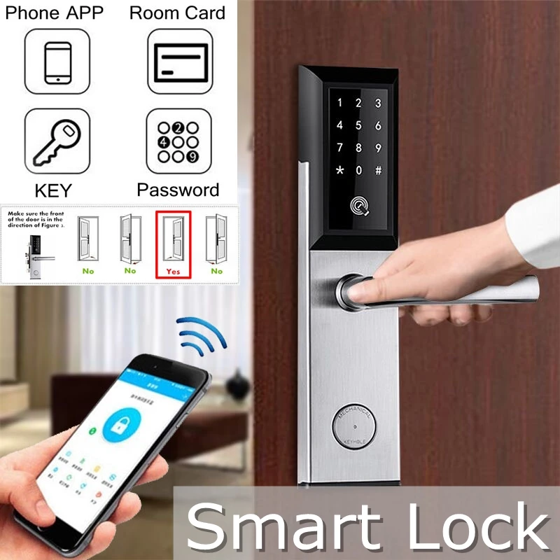 

bluetooth Lock App Electronic Digital Door Lock Wifi Control Touch Keypad Code RFID Card Keyless Entry Smart Door Locks USB