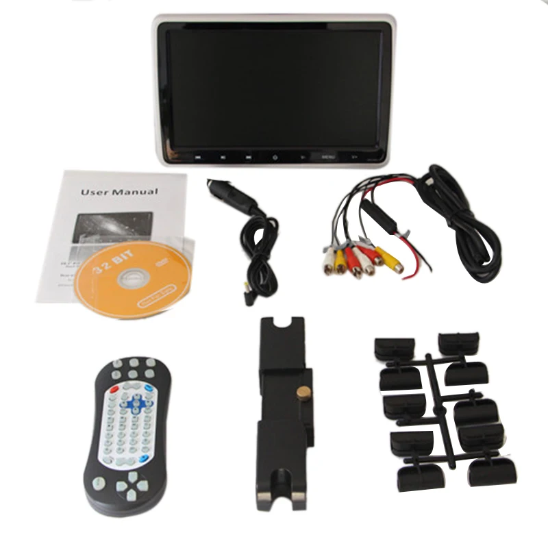 10 дюймовый Tft Lcd Экран авто подголовник автомобиля монитор Usb/Sd Dvd плеер со встроенным ИК/Fm/Динамик(в комплект не входят) с диска с игрой Hdmi дистанционным Кон