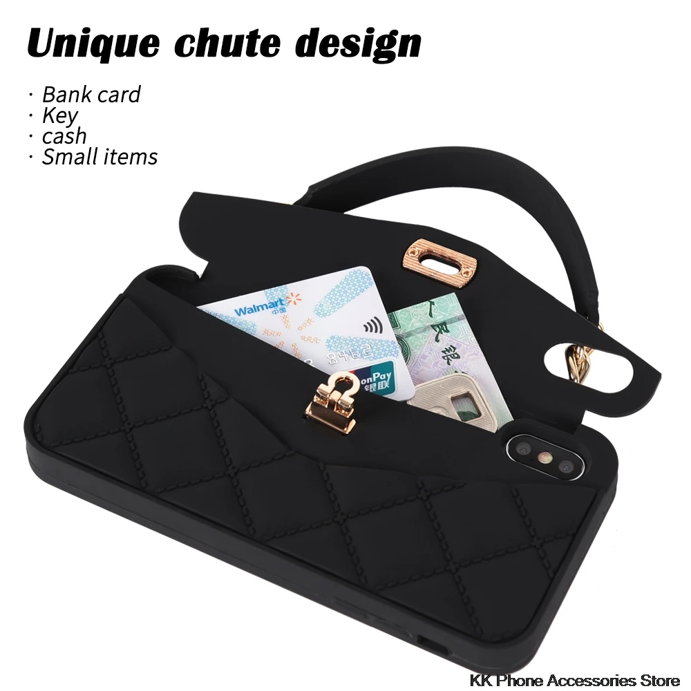 VIP Link Droshipping Wallet Soft Silicone Handbag Purse Phone Case Long Chain For iPhone 6 6s 7 8 Plus XS Max XR X 10 11 Pro Max VIP Link Droshipping Wallet Soft Silicone Handbag Purse Phone Case Long Chain For iPhone 6 6s 7 8 Plus XS Max XR X 10 11 Pro Max
