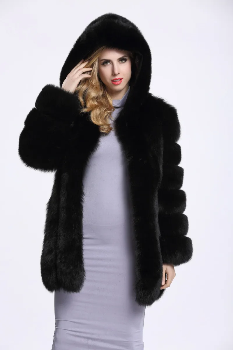 6XL Толстая зимняя куртка с капюшоном пушистое пальто с искусственным мехом зимнее пальто с имитацией лисы Большие размеры Женское пальто