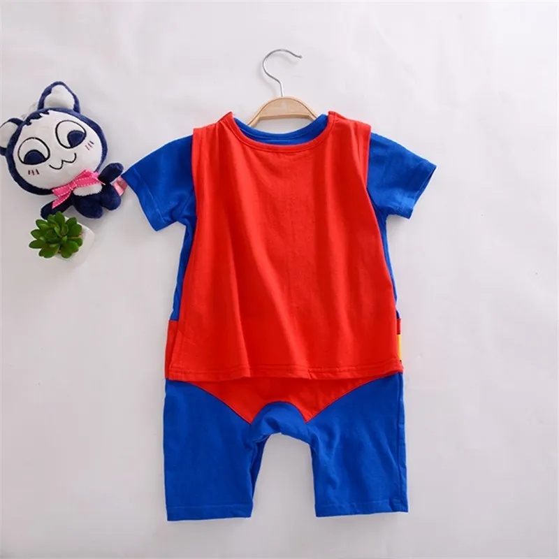 Toddler Superhero Costumes Infant Girls Boys Set Superman Supergirl Batman Romper Bebe Superheroe Cloak Superman Baby Outfit