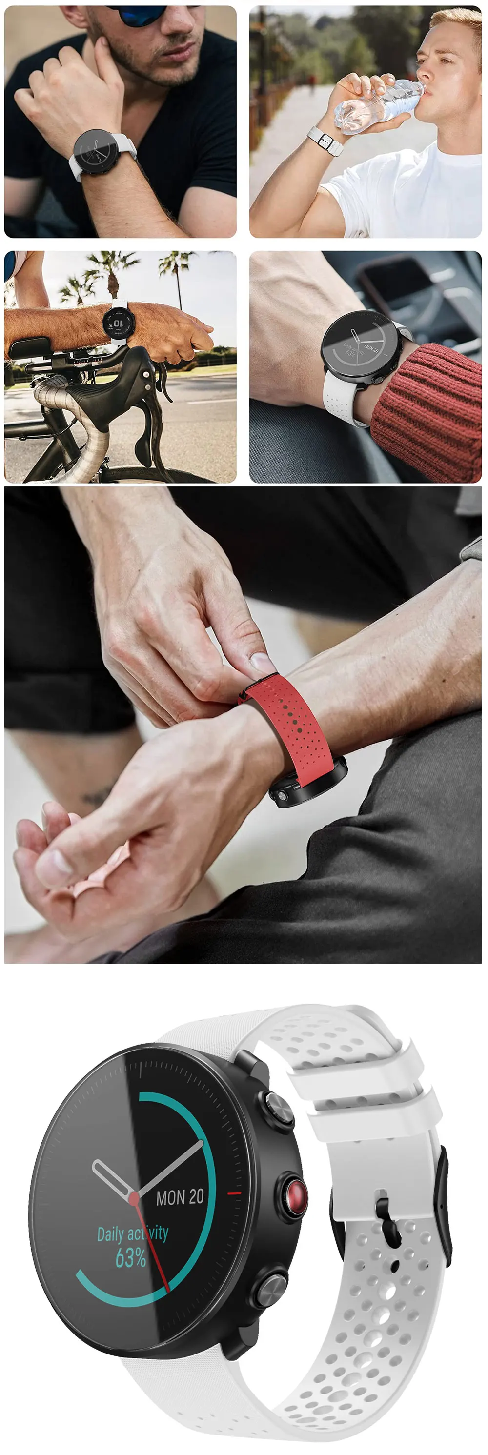 Official Smartwatch Bracelet For Polar Vantage M Silicone Straps Wristband Band Replacement Belt Easyfit Wristwatch Accessories