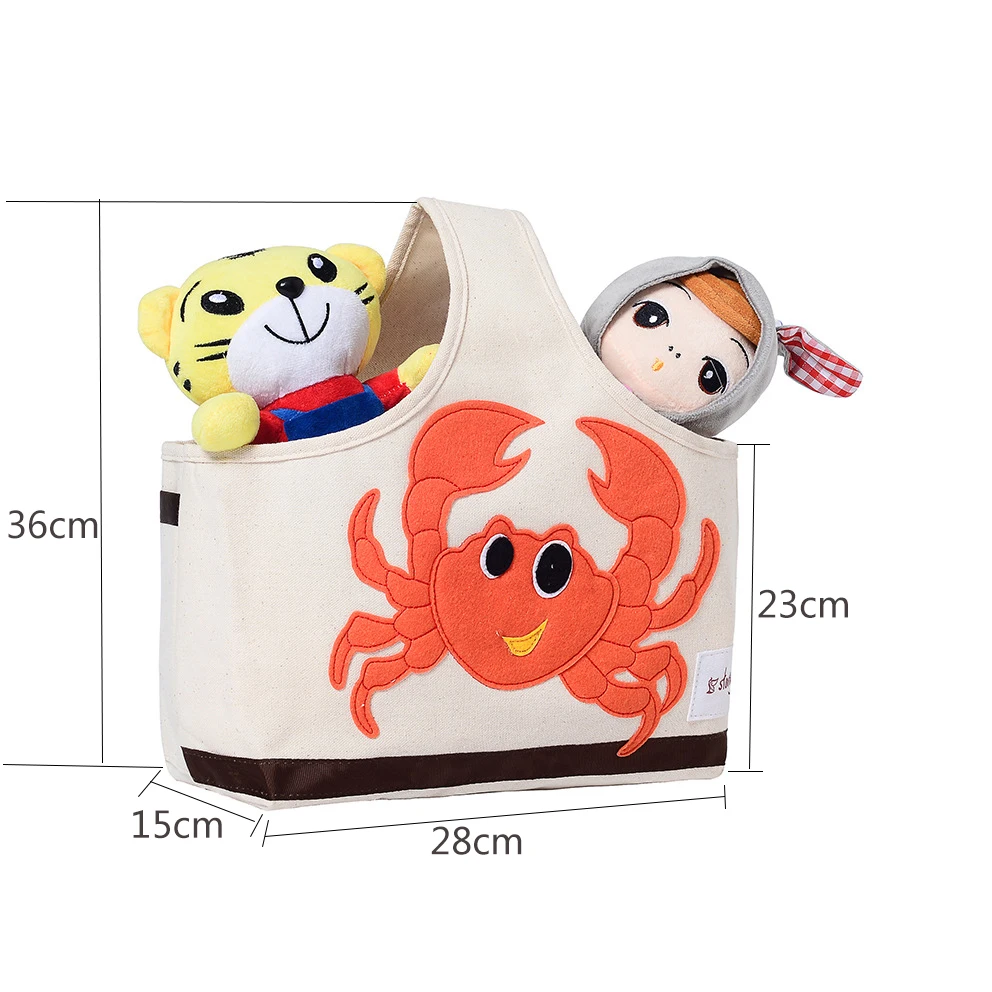 Cute Cartoon Storage Basket Folding Travel Bag Baby Shower Diapers Caddy Storage Box For Toys Organizer Basket For Nursery - Цвет: 11