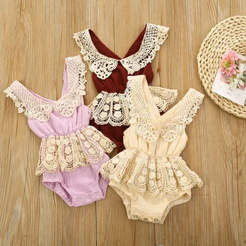 

Baby New Born Girls Clothes Cute Sleeveless Toddler Tassel Clothes Jumpsuit Bodysuit Casual Floral Novelty Summer Outfits 0-12M