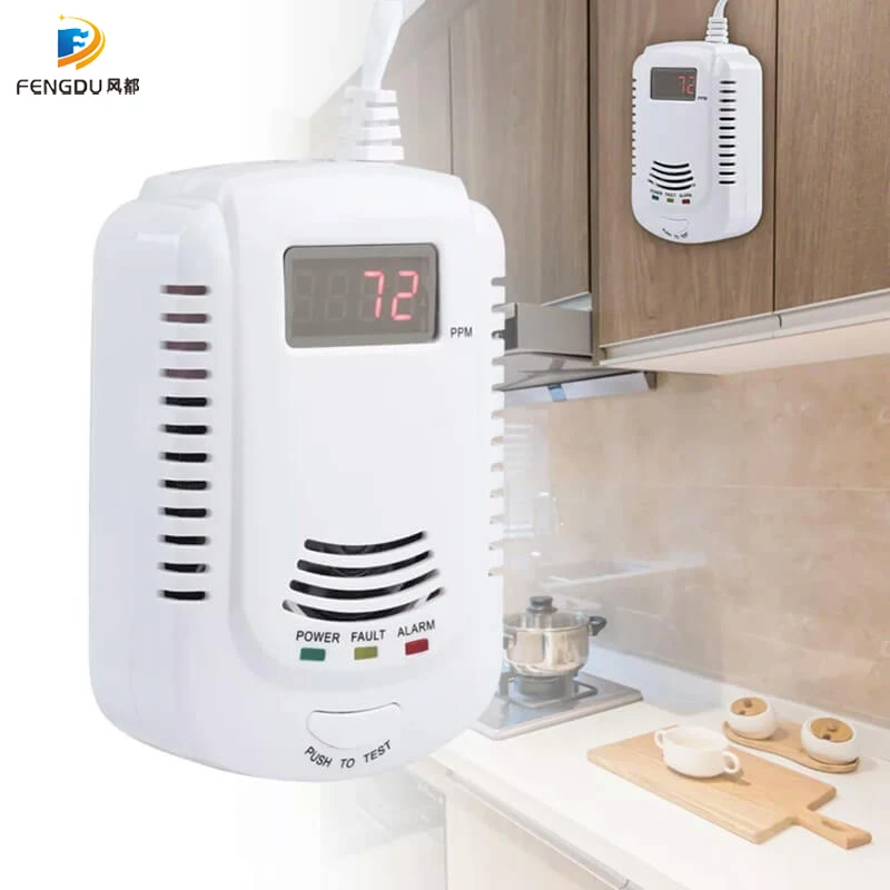 

GAS SENSOR Independent Plug in Combustible Natural GAS DETECTOR GAS LEAK SENSOR Alarm withVoice Warning Kitchen Alarm