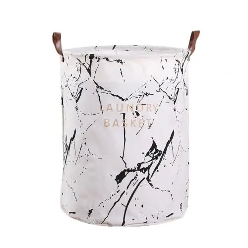 Мраморная зерно спальная сумка для хранения одежды контейнер складная корзина для белья ведро стильная корзина для хранения для домашней организации - Цвет: Black White