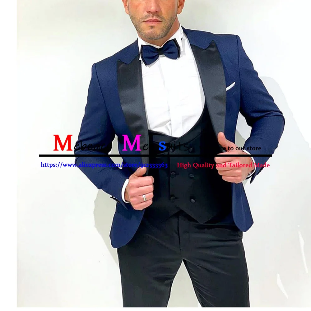 

Classic Slim Fit Mens Suits Sets 3 Piece Jacket Vest Pants Formal Wedding Groom Tuxedo Office Male Business Blazer Costume Homme