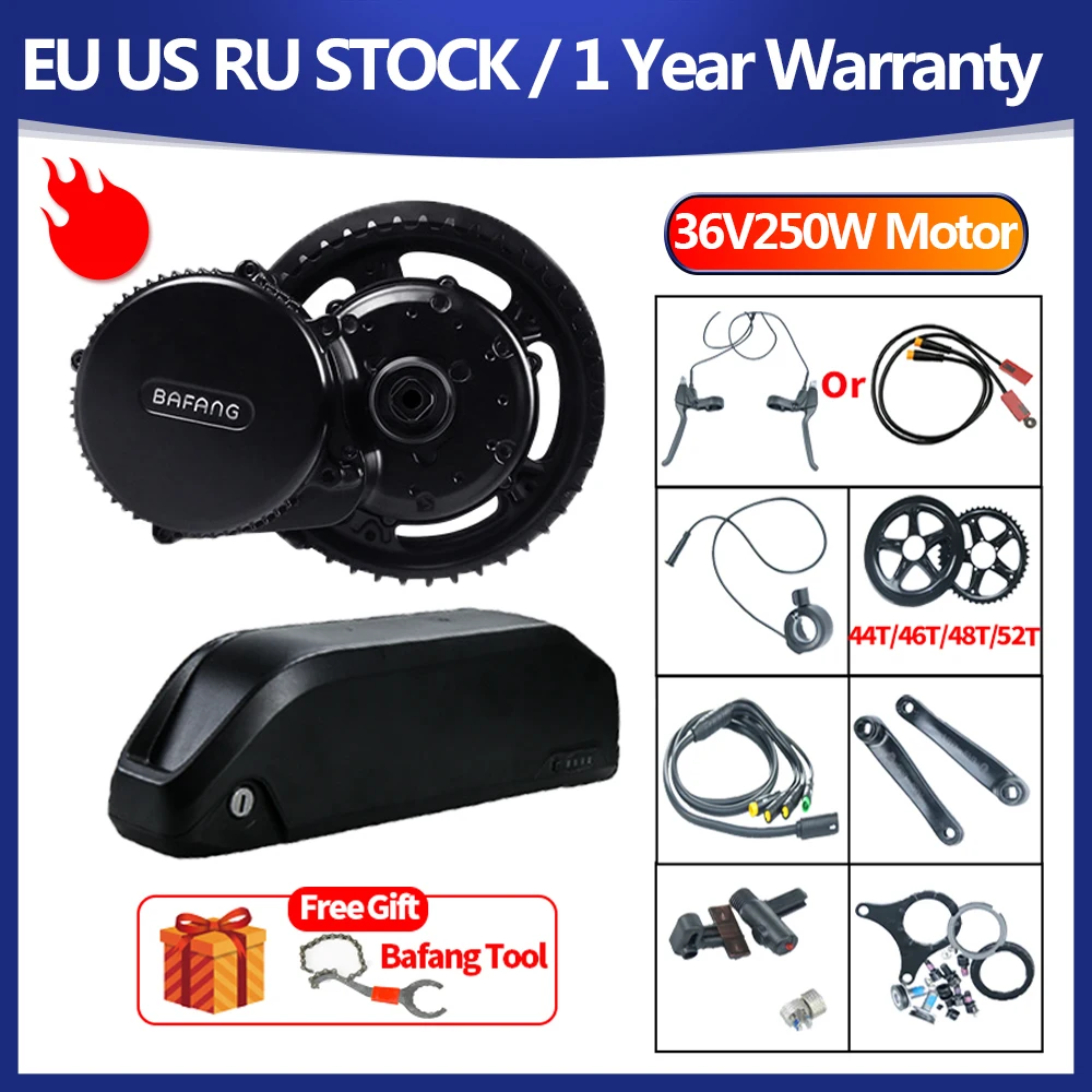 US $378.88 Bafang BBS01B Mid Drive Motor Electric Bike Conversion Kit With Lithium Battery 36V13156245AH Bicycle Battery 36V250WBBS01