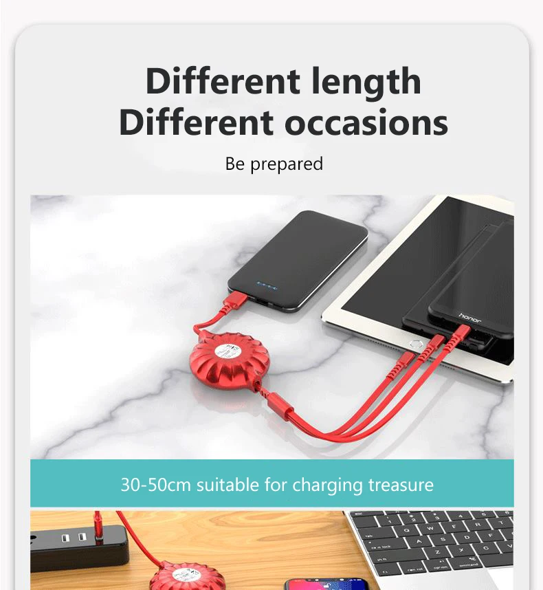 3 в 1 Выдвижной USB кабель для iPhone с микро-Тип usb C 8-ми штифтовый кабель 3.5A кабель для быстрой зарядки для huawei Xiaomi 3in1 2in1 кабель
