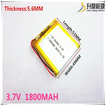 

Size 564951 3.7V 1800 mah Lithium polymer Battery With Protection Board For GPS Tablet PC Digital Products Free Shipping