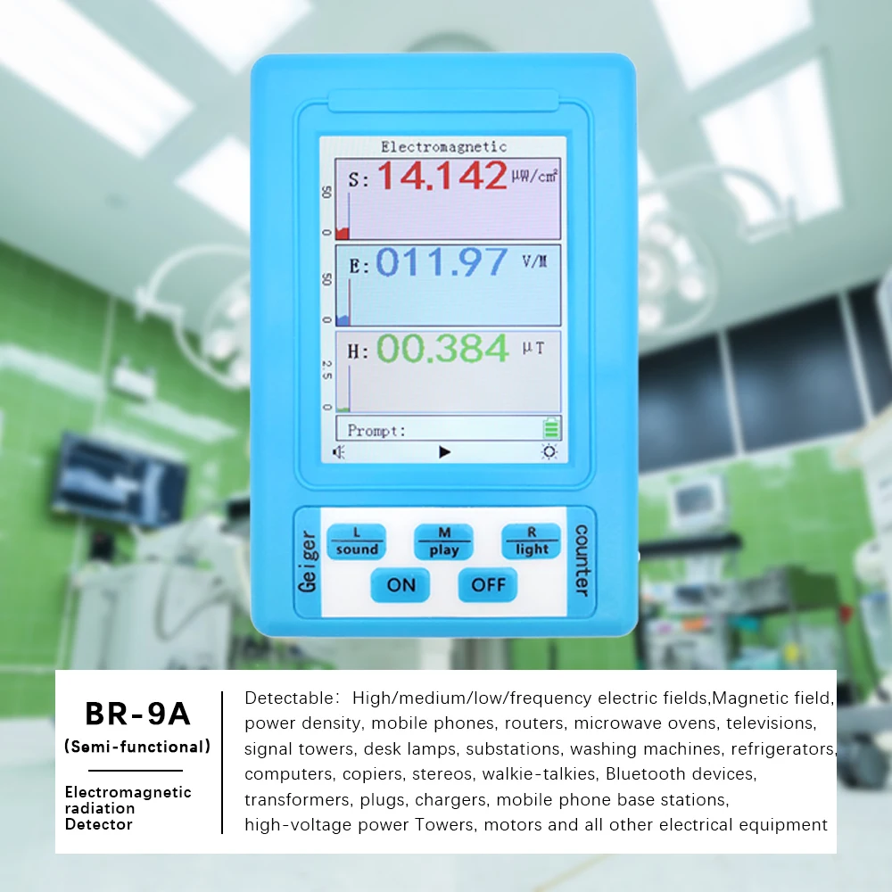 BR-9A Handheld Digital Tester Electromagnetic Radiation Detector High Accuracy Professional Semi-functional Type EMF Meter radiation detector,emf meter tester