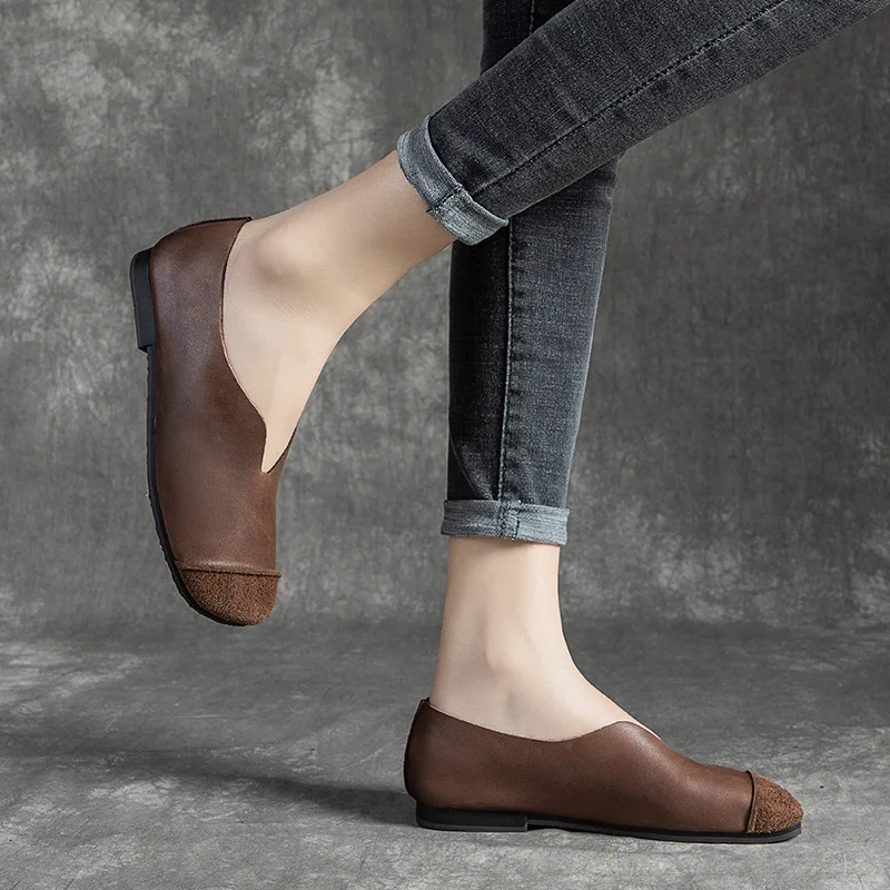 

2019 Autumn New Style Ethnic-Style Retro Origional Genuine Leather Handmade Foot Covering WOMEN'S Shoes Soft Bottom WOMEN'S Shoe