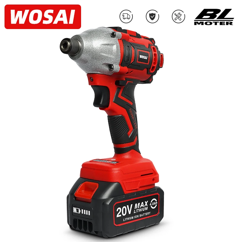WOSAI 20V электрическая отвертка батарея 300NM бесщеточная Беспроводная Ударная дрель
