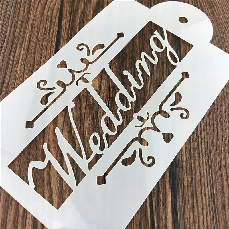 4Pcs Coffee Spray Stencil Mold Set Wedding Cake Stencil Fondant Cake Mould Decorating Bakery Tools DIY Printing Spray Template5