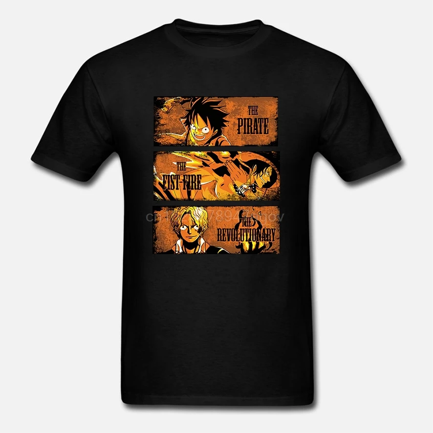 Camiseta футболка 3 Hermanos одна штука Luffy Ace Sabo мультяшная мужская унисекс новая модная