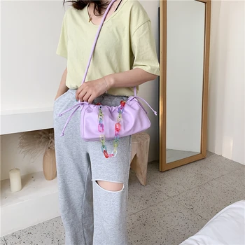 

Fashionable Women's Handbags Soft Leather PU Ruffled Dumpling Bags Large Capacity Design Black Women's Buckle Crossbody Bags