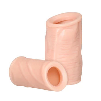 2pcs Protect Foreskin Ring Penis Extender Sleeve Condom Cock Ring Prostate Massage Male Chastity Intimate Goods Sex Toys For Men 3