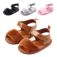 baby girl fur sandals