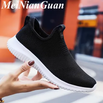 

Summer Sneakers Male Plus Size Loafers Low Top Shoes for Man White Trainers Men Fly Weaving Casual Shoes Slip on Man's Shoe K6