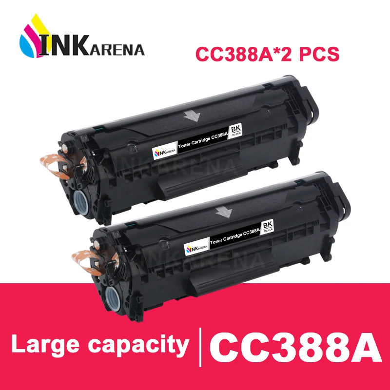 INKARENA 2 шт. CC388A совместимый для hp 88A 388A тонер-картридж для hp LaserJet P1007 P1008 P1106 P1108 M1136 M1213nf M1216nfh