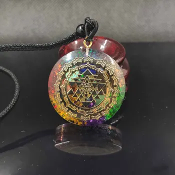 

Orgonite Pendant Sri Yantra Necklace Sacred Geometry Chakra Energy Necklace Meditation Jewelry