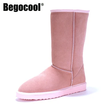 

Begocool women snow boots designer genuine cow suede australia warm winter boots woman shoes botas pink cheap