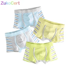 4 Pcs lot SLAIXIU Soft Organic Cotton Kids Underwear Boys Shorts Panties Baby Boy Boxers Stripes