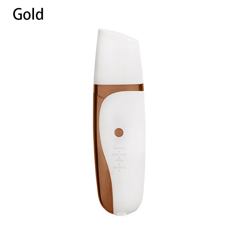 Gold White Перезаряжаемая ультразвуковая щетка для кожи кавитация пилинг Ион очищение лица лифтинг вибрационный массаж Удаление угрей головы - Цвет: Gold White