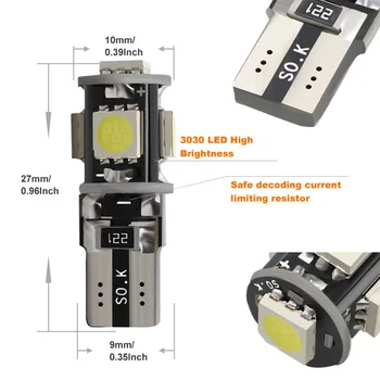 

Wedge Dome T10 LED Bulbs Map Light 20 Pcs Error Free White Car 168 192