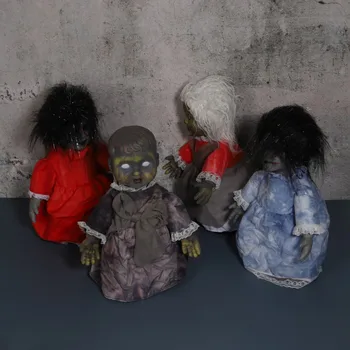 

Halloween Scary Ghost Baby Doll Electric Walking Doll Toy With Shinning Eyes Party Supplies