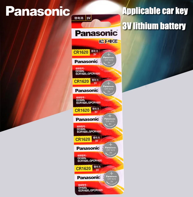 5 unids/lote Panasonic Original del producto cr1620 baterías de botón de la célula para ver 3V batería de litio CR 1620 Control remoto calculadora