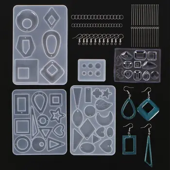 

Earring Resin Mold DIY Crafts Epoxy Resin Silicone Mold Combination Including Earring Hook / Jump Ring / Head / Eye Pin