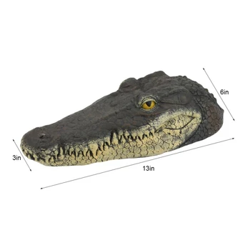 

NEW Crocodile Head Garden Pond Pool Realistic Alligator Water Features Decorations Pool Ornament Floating Resin Crocodile H
