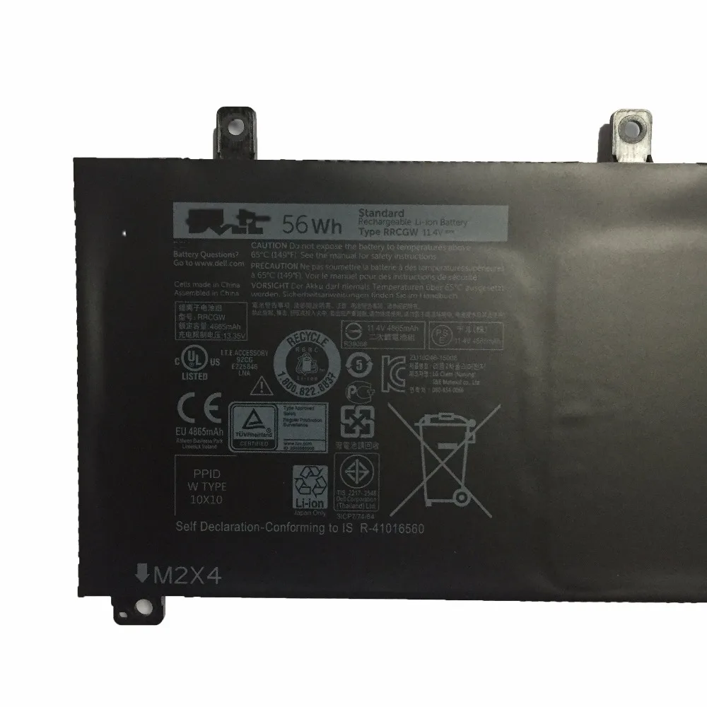 11,4 V 56Wh/3 ячейки RRCGW RRCGW Аккумулятор для ноутбука Dell XPS 15 9550 Precision 5510 M7R96 62MJV