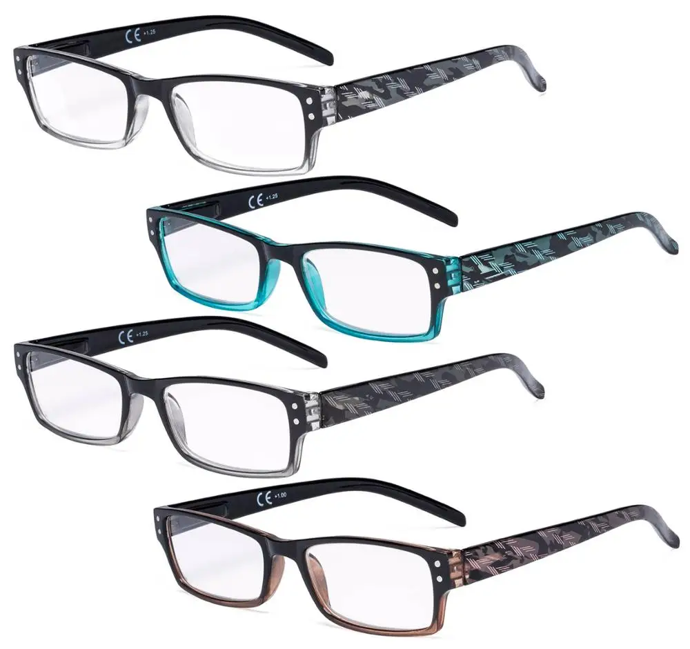 R012B Eyekepper очки для чтения, 4 упаковки, модные весенние шарнирные очки для чтения, отличное качество, женские очки для чтения - Цвет оправы: 4pcs-Mix