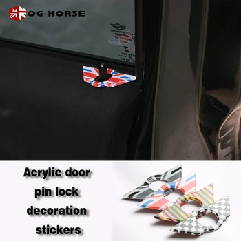 

4 Pcs Union Jack Car Interior Window Door Pin Lock Decorative Sticker Wings Modified For MINI Cooper Countryman F60 Accessories