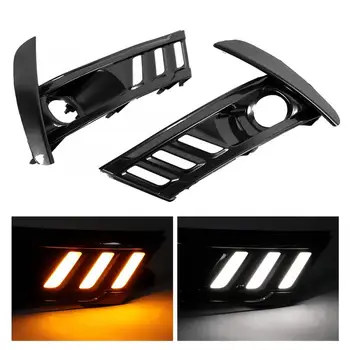 

1 Pair 2-Color Car LED Daytime Running Light Turn Signal Light DRL Fog Lamp Cover Fit for Toyota Corolla 2017-2018