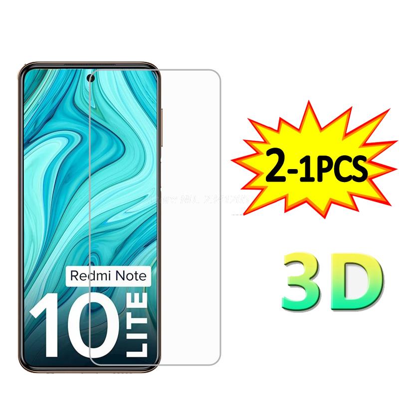 2-1PCS Protective Glass For Xiaomi Redmi Note 10 S 8 9 T 10 JE 10 Pro Max Tempered Glass for Redmi Note 10 Lite Screen Protector