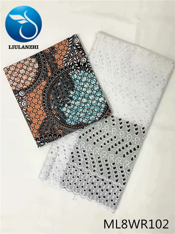 BEAUTIFICAL африканская ткань 3 ярдов восковая ткань принты ткань и вуаль сухая кружевная ткань 2,5 ярдов хлопчатобумажная кружевная ткань ML8WR93-116