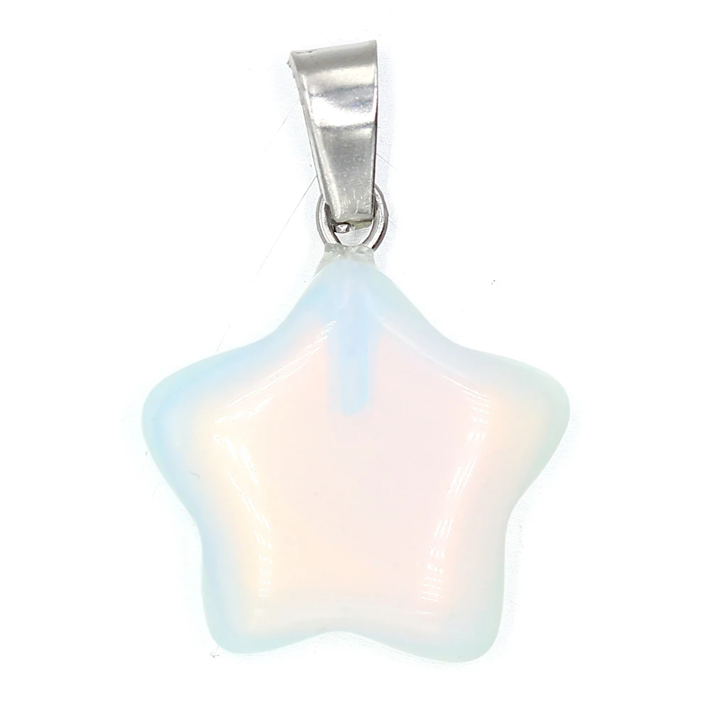 25PCS Wholesale Natural Stone Five-pointed Star Shape Pendant Tiger Eye Stone Quartz Agate Jewelry Making DIY Necklace Gift