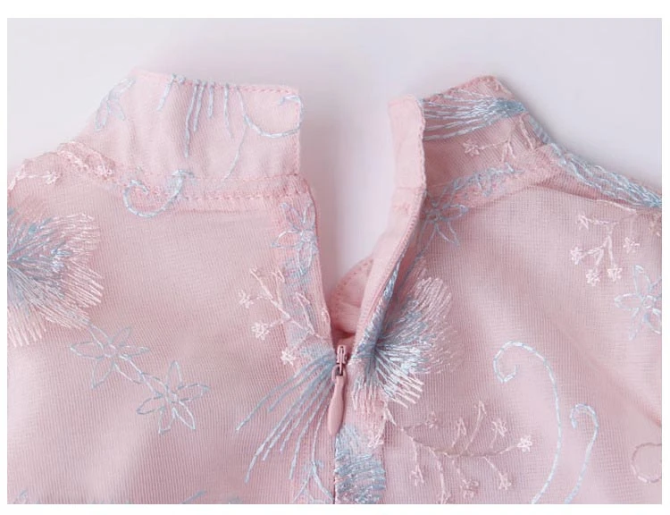 Hanfu/детский кружевной Чонсам; Ципао для девочек; Традиционный китайский новогодний костюм; восточные платья с длинными рукавами; платье для дня рождения