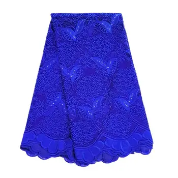 

Royal Blue African Lace Fabric 2019 High Quality African Tull Lace Fabric For Women Nigeria Net Lace Material For Wedding