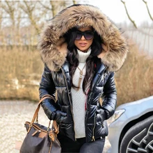 

Women's Cotton Coat Fashion Zipper Casual Solid Color Warm Jacket Winter Black Women's Coat Fur Hooded Long Sleeve Thick Coats