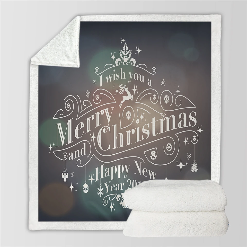 Christmas Blankets soft printed Flannel Blanket Tapestry Christmas Blanket Flannel Fabric Sofa Bed Blanket home decor B1023
