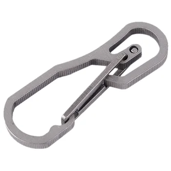 

Tc4 Titanium Alloy Mult Stainless Steel Hanging Buckle Quickdraw Carabiner Clip Hook Keychain Ring Titanium Color