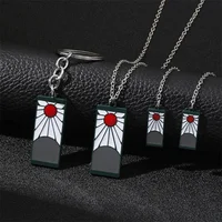 2022 New Anime Peripheral Demon Slaye Drop Earrings Female Model Male Long Necklace Keychain Jewelry Fashion Gift for Girlfriend 1